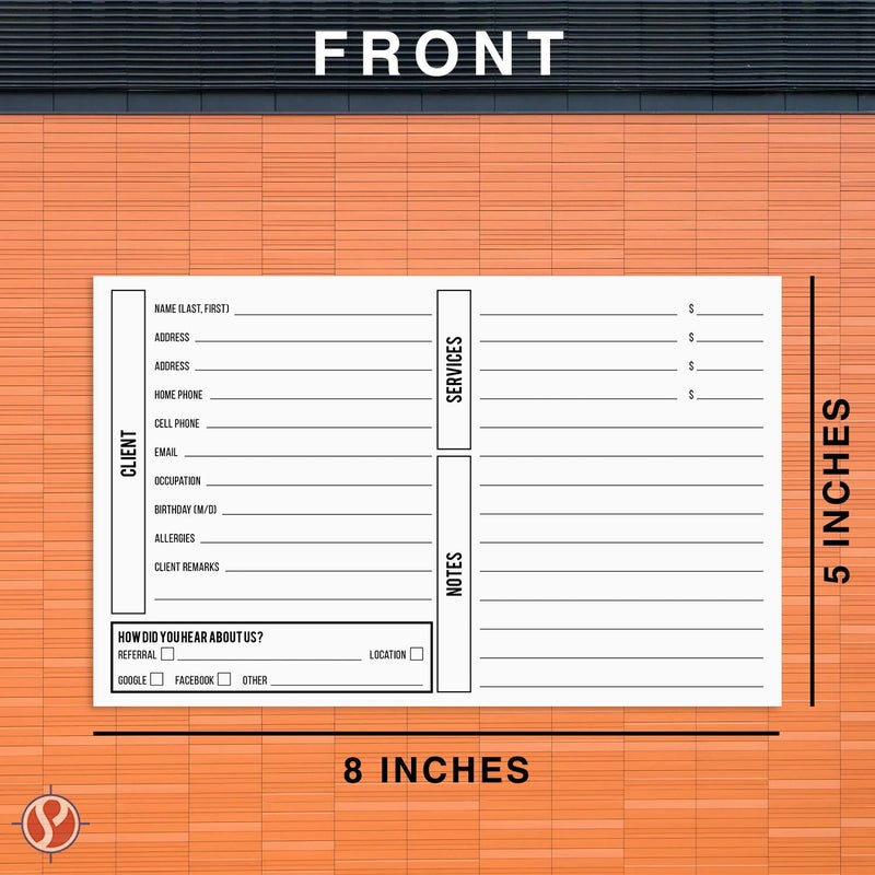 S Superfine Printing Customer Information Card â€“ Beautician, Nail, Hairdresser Cosmetologist Customer Client Contact Profile Record Cards | Printed on Premium Cardstock | 5 x 8 Inches | 50 per Pack - Image 5